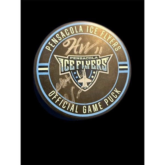 Pensacola Ice‎ Flyers Signed Official Game Puck Hockey Team #11 Houston Wilson - Picture 1 of 3
